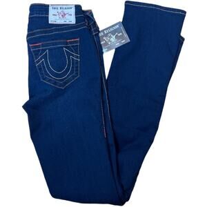 True Religion Billie Mid Rise Straight Dk Blue Jeans Size 27 NWT